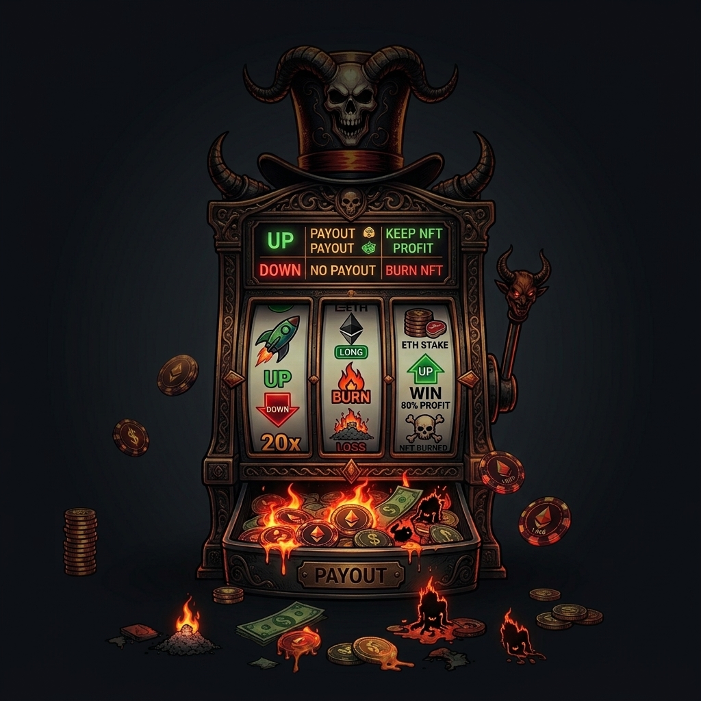 Devil-themed ETH trading slot machine NFT